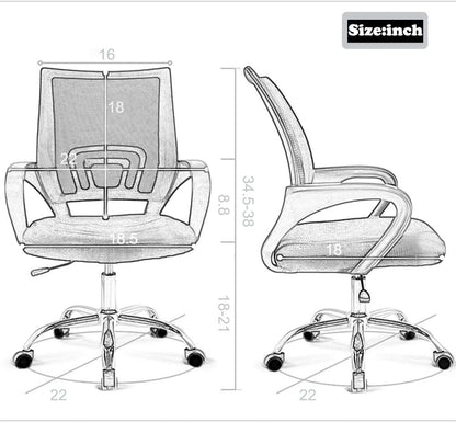 Silla de Oficina Ergonómica BestOffice con Soporte Lumbar (Negro)