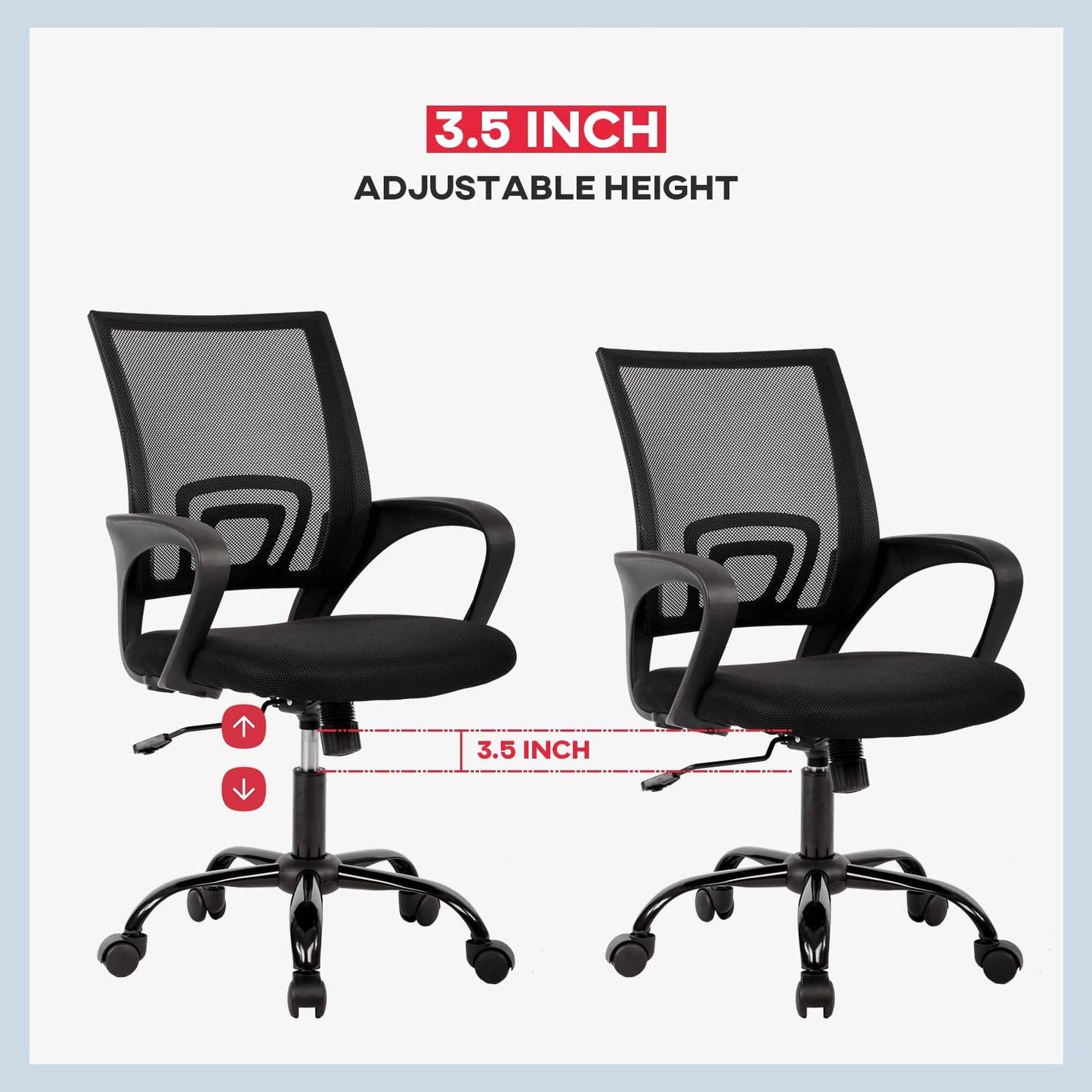 Silla de Oficina Ergonómica BestOffice con Soporte Lumbar (Negro)