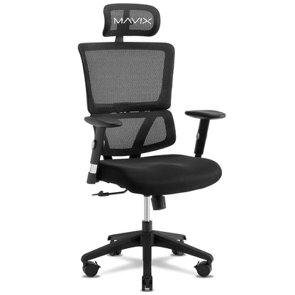 Silla Gamer MAVIX M4 con Malla y Soporte Lumbar (Negro)