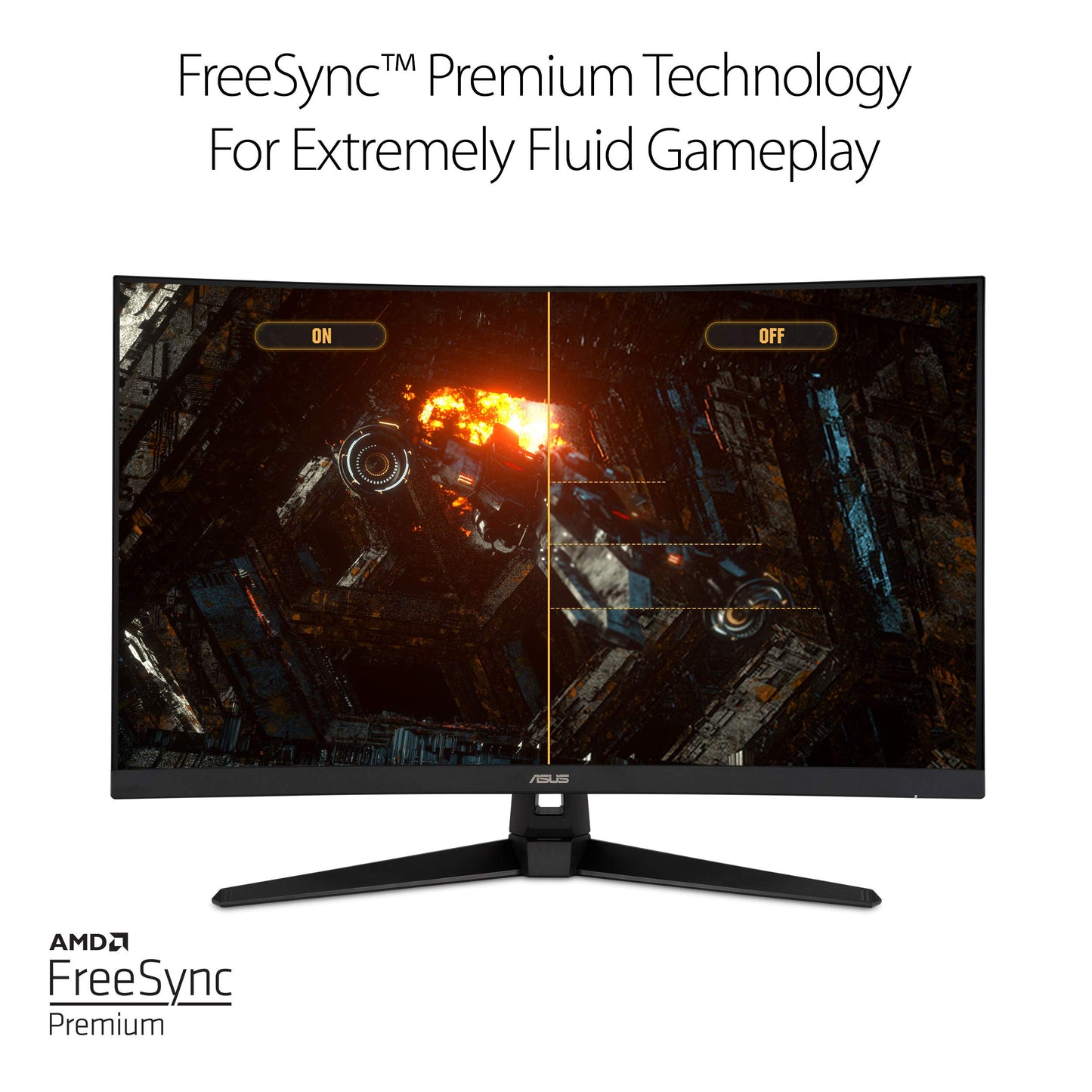 Monitor Curvo ASUS TUF Gaming 32" QHD (2560x1440), 165Hz, 1ms, HDR, FreeSync Premium, Altavoces, Montaje VESA, DisplayPort y HDMI (Negro)