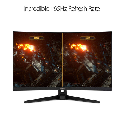 Monitor Curvo ASUS TUF Gaming 32" QHD (2560x1440), 165Hz, 1ms, HDR, FreeSync Premium, Altavoces, Montaje VESA, DisplayPort y HDMI (Negro)